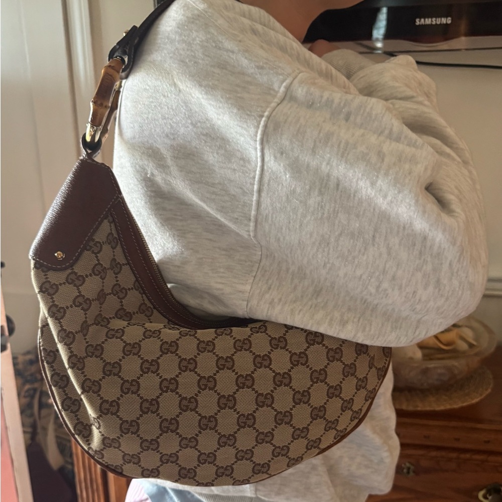 Gucci Signature Brown and Tan Hobo Bag **Entrupy Certified - Picture 6 of 16